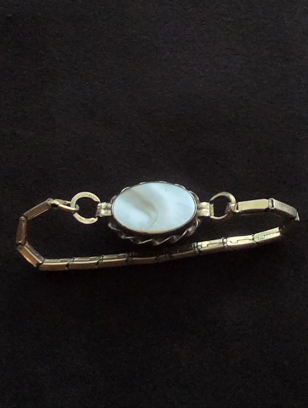 Providence Stock Co. 12K GF Sterling Mother of Pearl Stretch Sweetheart Bracelet